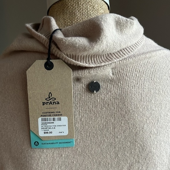 NWT prAna Frosted Pine Cowl Neck Pullover Sweater Size Large - Picture 10 of 10